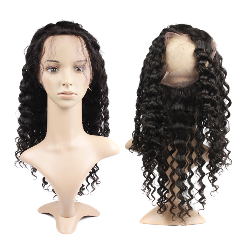 Wholesale 360 Lace Frontal Deep Wave Brazilian Hair for 130% 150% and 180% 